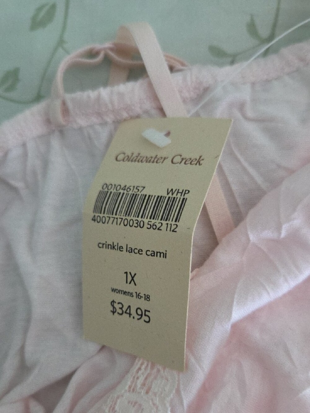 Coldwater Creek Light Pink Lace-Trim Cami - Picture 4 of 5